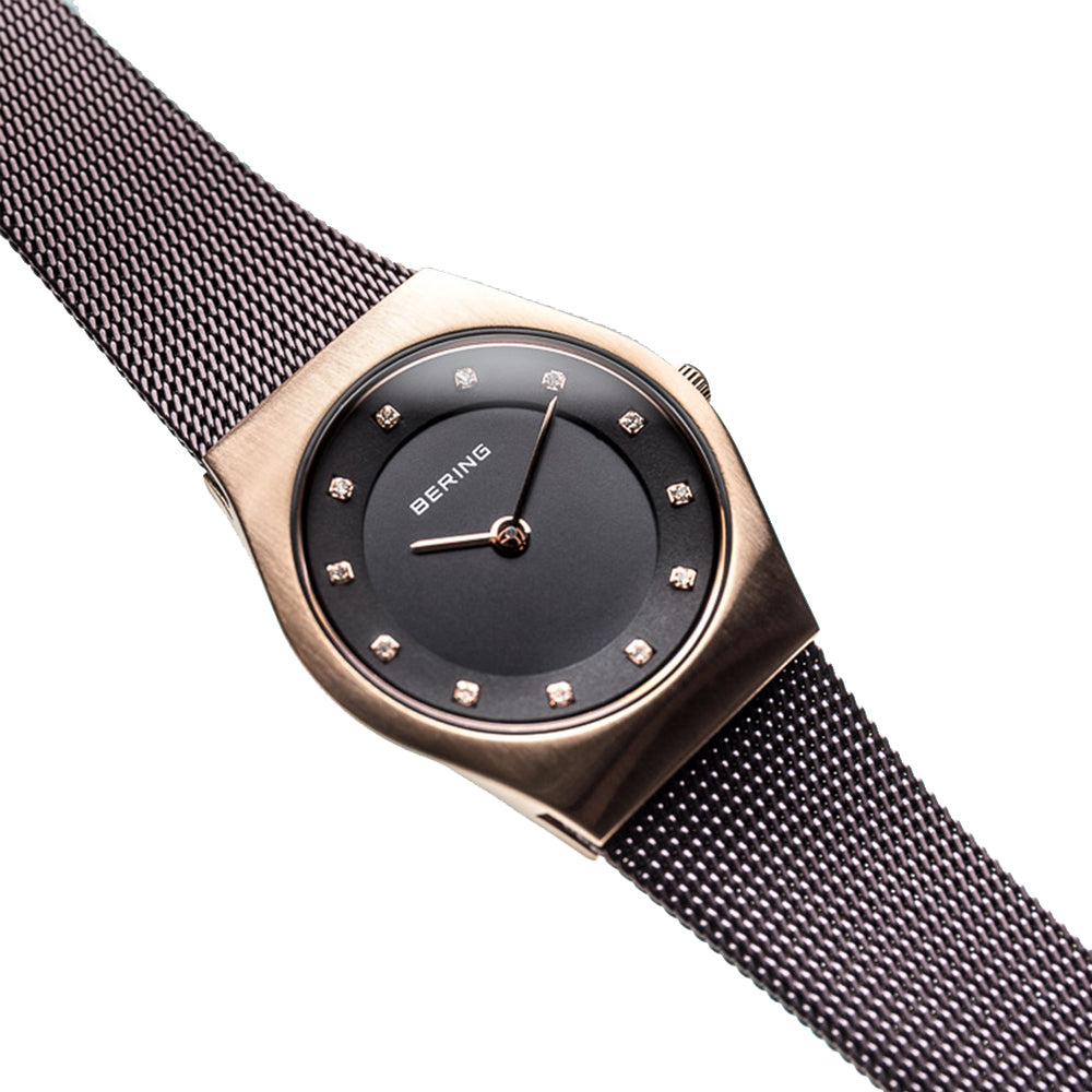 Bering Time Classic Roségold Gebürstet Steel Brown Dial Women's Watch 11927-262